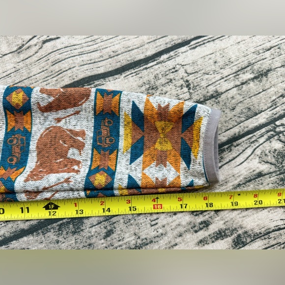 Simply Southern Tried & True Women's Sweater, Bear Jeep Aztec, Gray Size Small - Picture 10 of 15